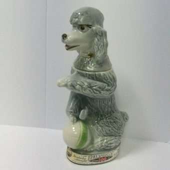Jim Beam Poodle Decanter Front- Dog's Tale Collectibles
