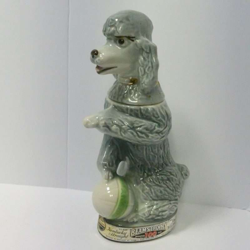 Jim Beam Poodle Decanter Front- Dog's Tale Collectibles