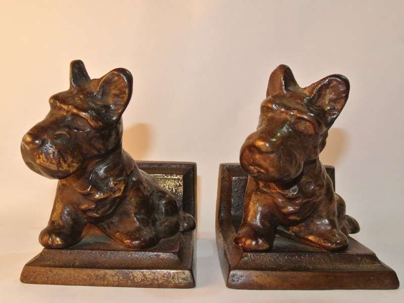 Vintage Pair of Littco Cast Iron Scottie Bookends METAL11003