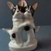 Dancing Pair of Very Old German Porcelain French Bulldogs