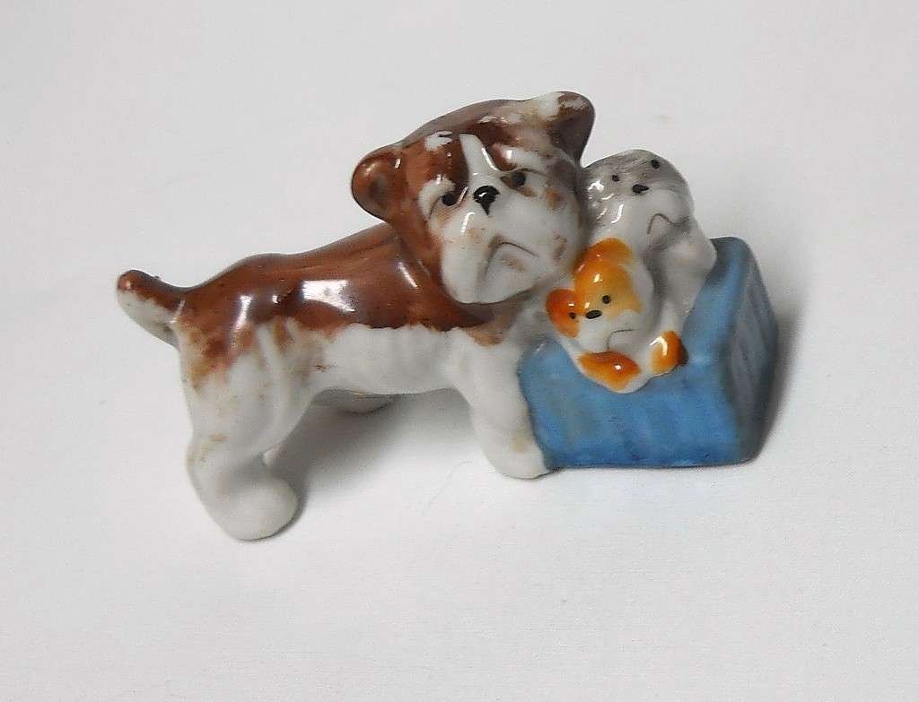 Vintage Occupied Japan Bulldog & Pup