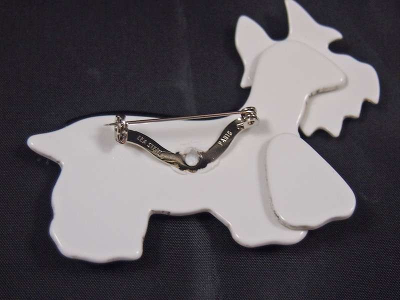 Genuine Lea Stein Kimdoo Scottie / Westie Brooch - Image 2