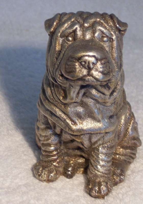 Vintage Sterling Silver Shar-Pei Dog Figurine METAL11015