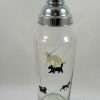 Fabulous 1950's Glass Cocktail Shaker with Dogs 64 oz