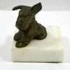 Vintage Cold-Painted Bronze Scottie Dog on Marble Base