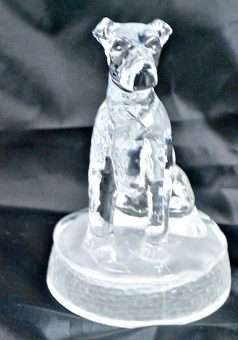Antique Pressed Glass Dog Paperweight 6