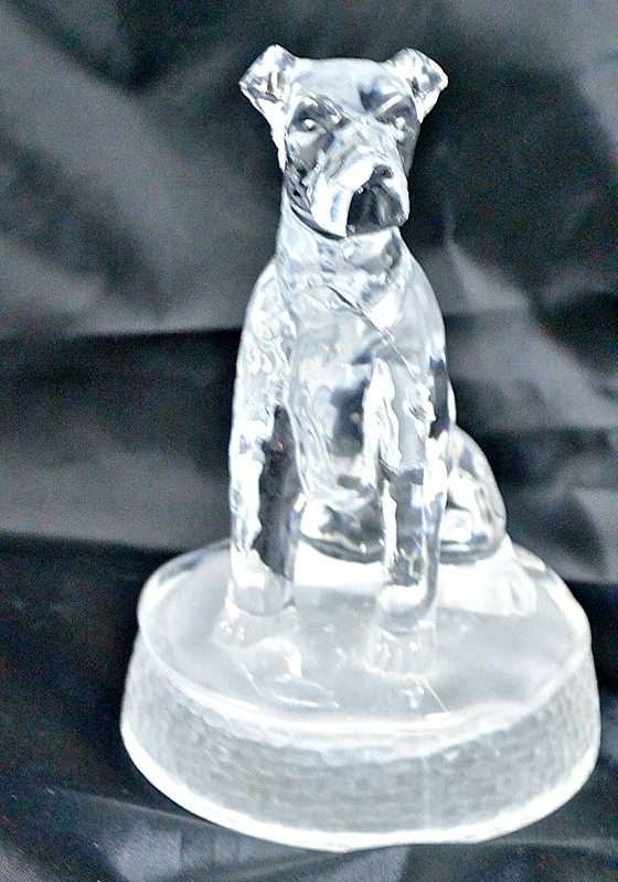 Antique Pressed Glass Dog Paperweight 6