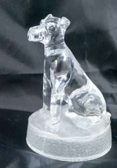 Antique Pressed Glass Dog Paperweight