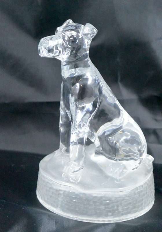 Antique Pressed Glass Dog Paperweight