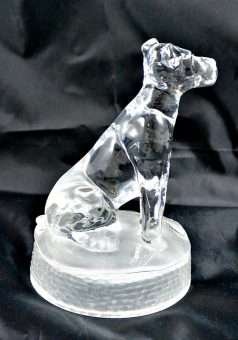 Antique Pressed Glass Dog Paperweight 5