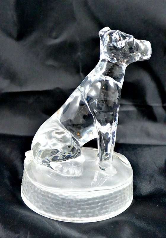 Antique Pressed Glass Dog Paperweight 4