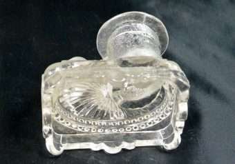 Antique Belmont Glass Pug Dog Toothpick Holder Collectible Bottom