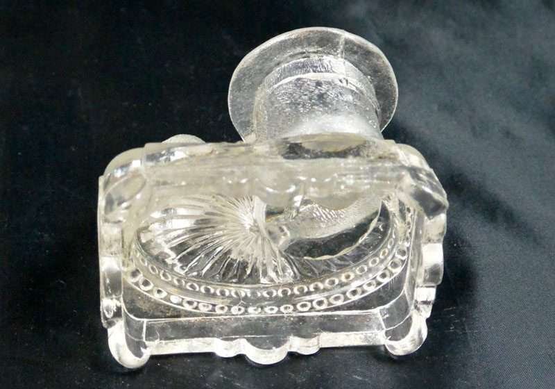 Antique Belmont Glass Pug Dog Toothpick Holder Collectible Bottom
