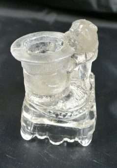 Antique Belmont Glass Pug Dog Toothpick Holder Collectible 2