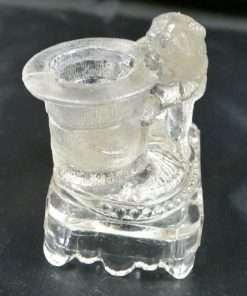 Antique Belmont Glass Pug Dog Toothpick Holder Collectible 2