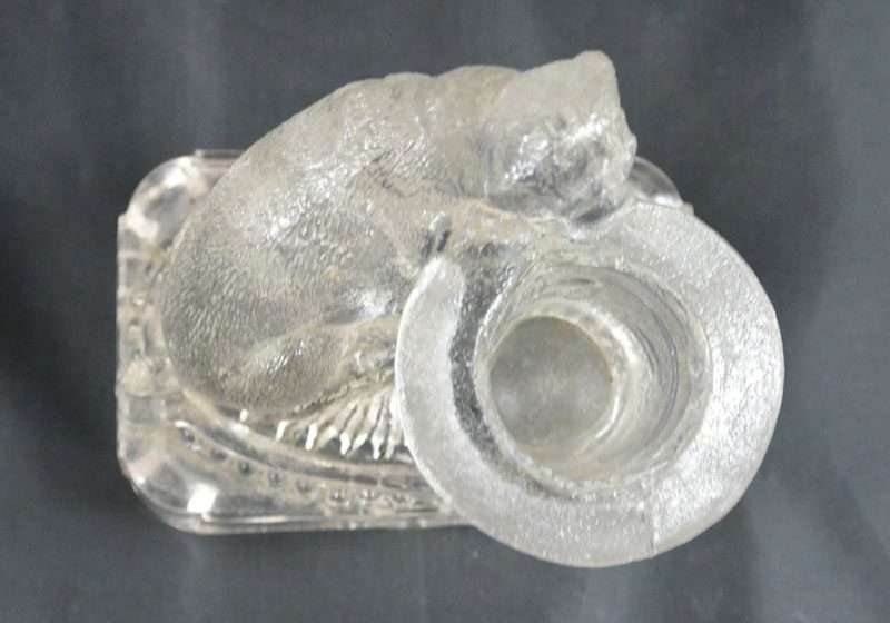 Antique Belmont Glass Pug Dog Toothpick Holder Collectible Top