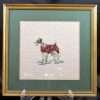 Vintage Needlepoint Wire Haired Fox Terrier Dog Framed c.1940's