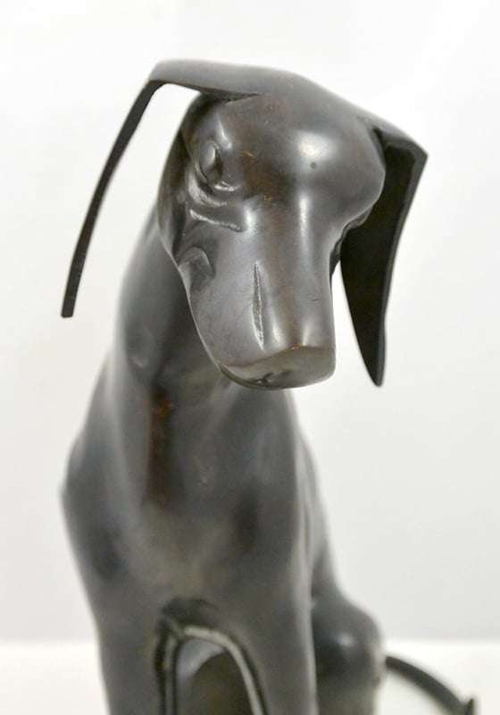 Vintage Bronze Hound Dog c.1960's #4 - A Dogs Tale Collectibles