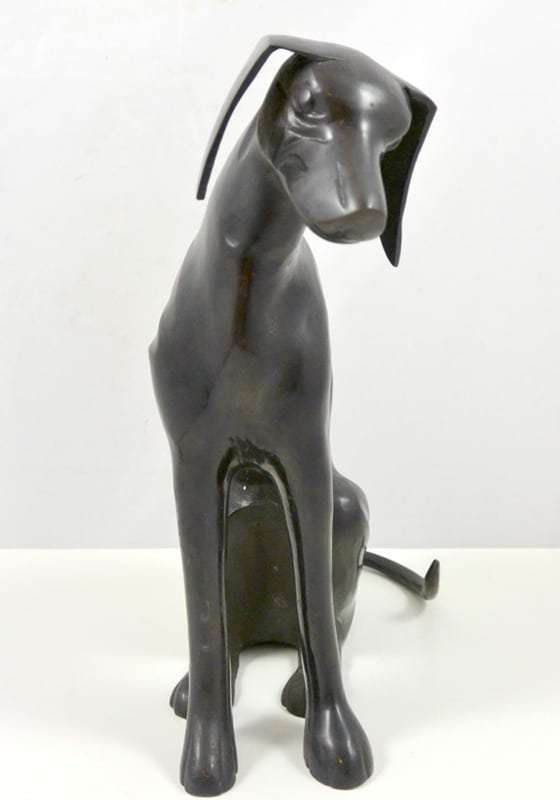 Vintage Bronze Hound Dog c.1960's #5 - A Dogs Tale Collectibles