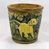 Vintage Weller Art Pottery Knifewood Hunting Dog Planter c.1920