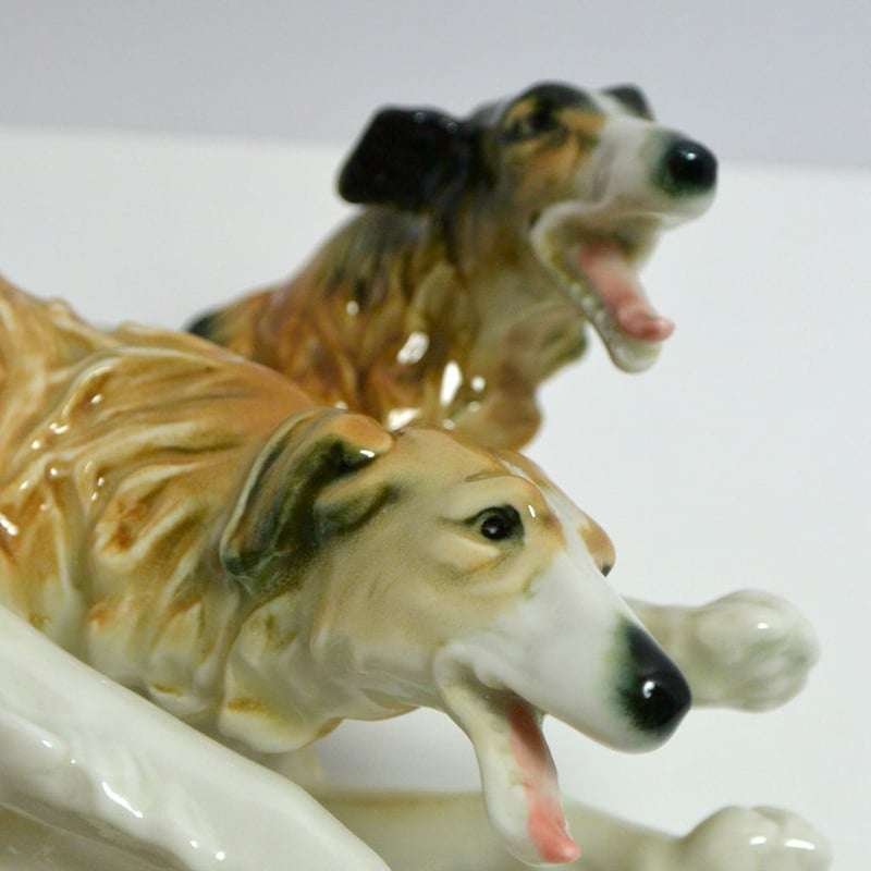 Karl Ens Borzoi Russian Wolfhound Dog Pair c. 1919 - 1930 CRM-2280