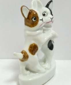 Dancing Pair of German Porcelain French Bulldogs 12- Dog's Tale Collectibles
