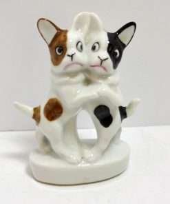Dancing Pair of German Porcelain French Bulldogs 2- Dog's Tale Collectibles