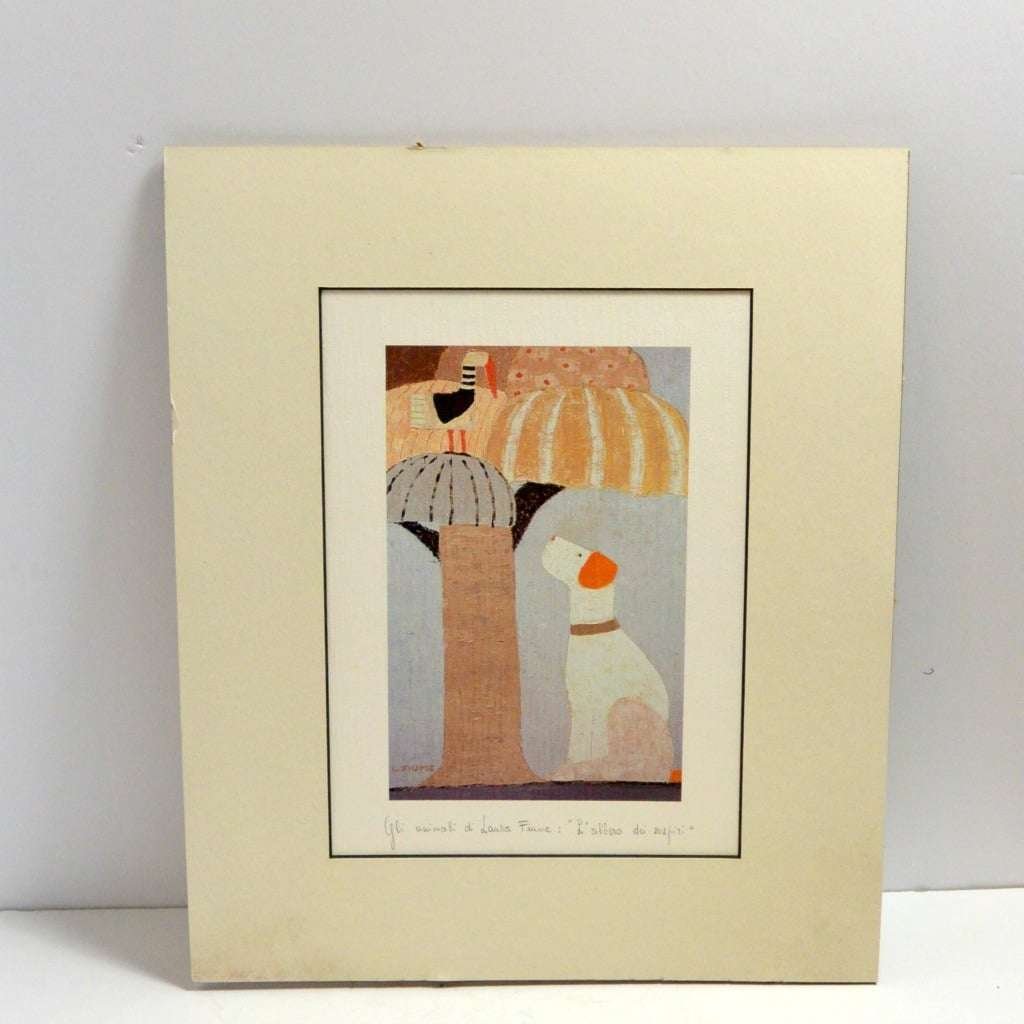 L. Fiume Poster of Abstract Dog c.1986 Signed ART-2132