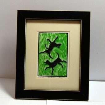 Original Relief Print of Labrador Retriever Dogs Front 12- Dog's Tale Collectibles