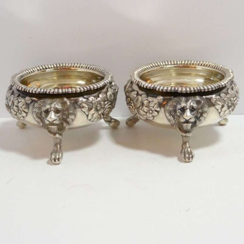 Pair of Open Master Salts George Front 5- Dog's Tale Collectibles