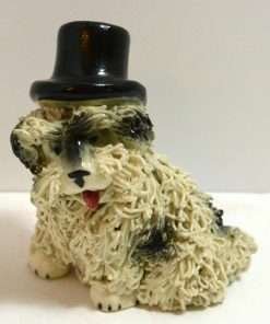 Spaghetti Sheepdog in a Top Hat Front 121- Dog's Tale Collectibles