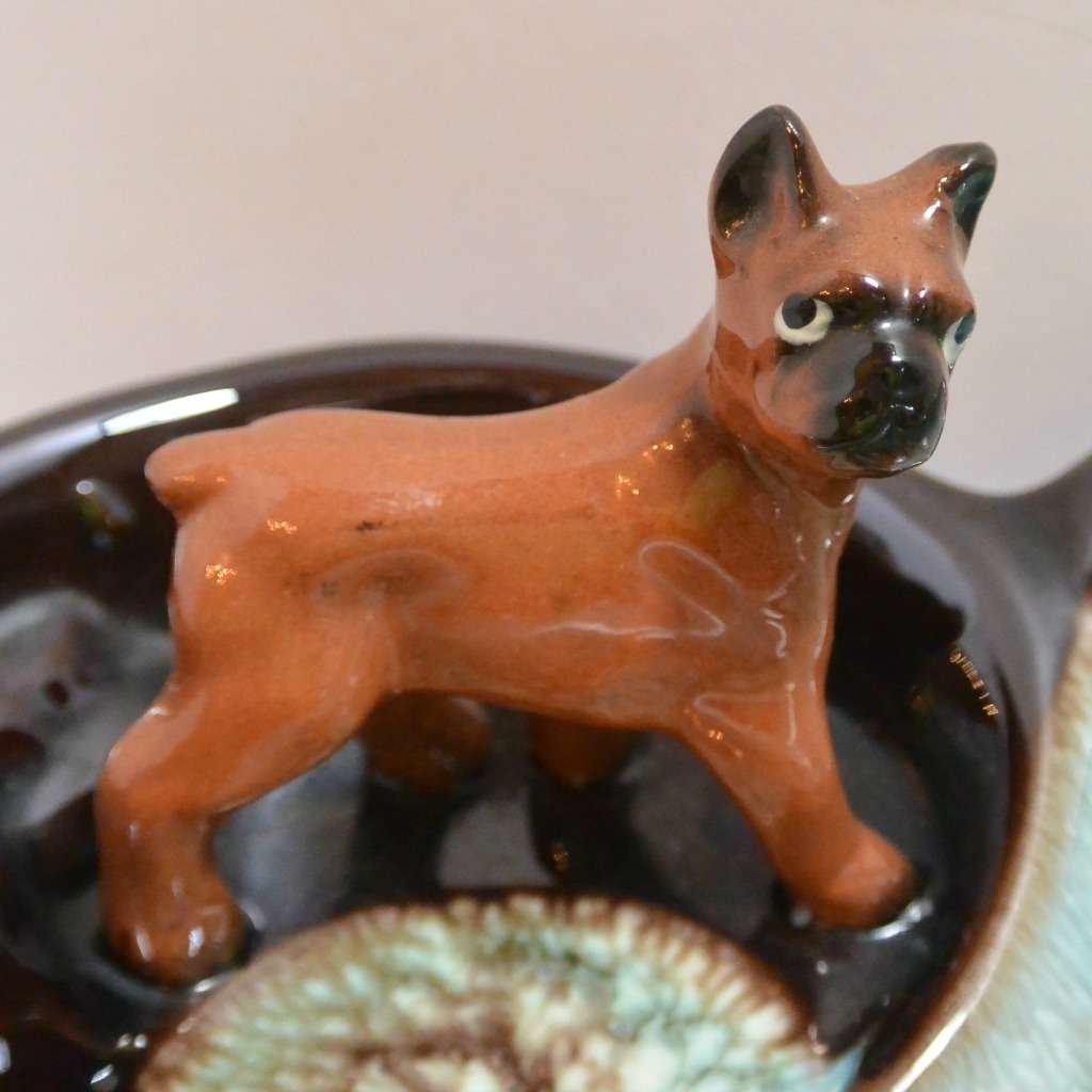 Tilso Japan Pottery Mother Boxer Dog and Puppies Ashtray c. 1950's #1 - A Dogs Tale Collectibles