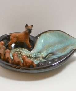 Puppies Ashtray Front- Dog's Tale Collectibles