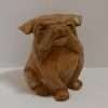Folk Art Wood Carved Sitting Bulldog Front- Dog's Tale Collectibles