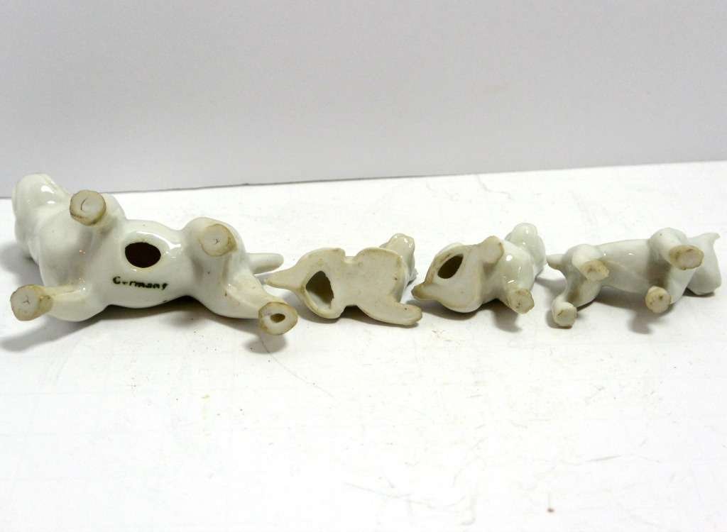 French Bulldog Puppies Figurine Germany c. 1960's #1 - A Dogs Tale Collectibles