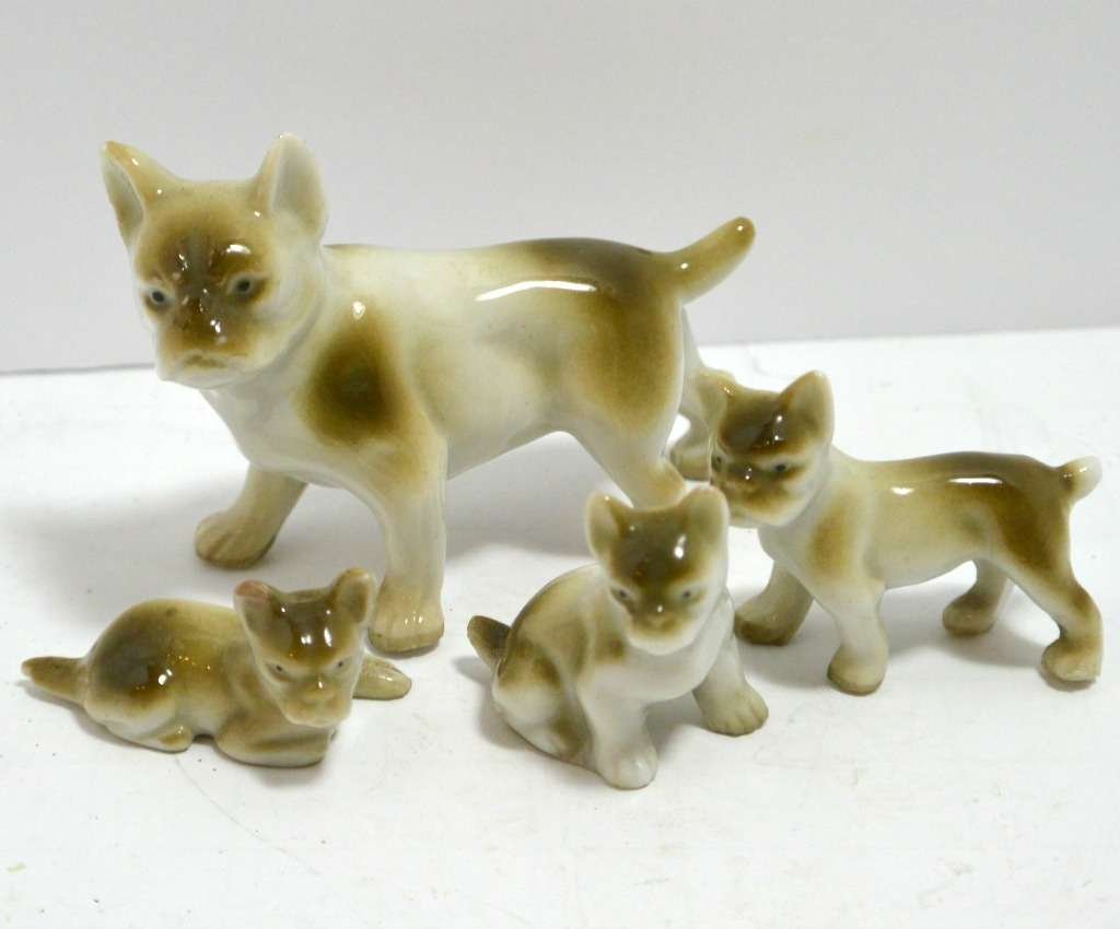 French Bulldog Puppies Figurine Germany c. 1960's #4 - A Dogs Tale Collectibles