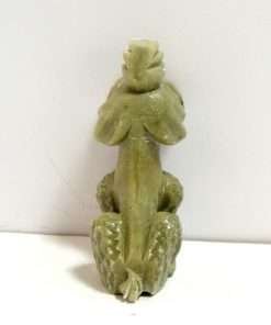 Vintage Carved Soapstone Poodle Dog Back