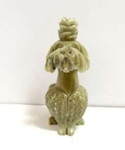 Vintage Carved Soapstone Poodle Dog