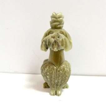 Vintage Carved Soapstone Poodle Dog