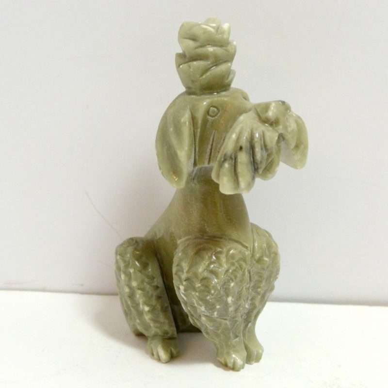 Vintage Carved Soapstone Poodle Dog 4
