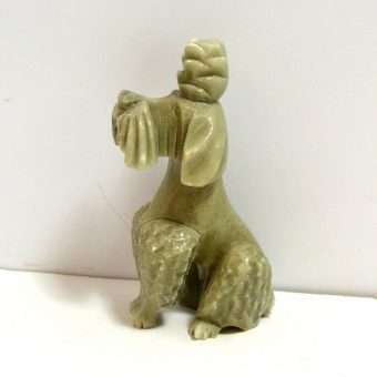 Vintage Carved Soapstone Poodle Dog 3