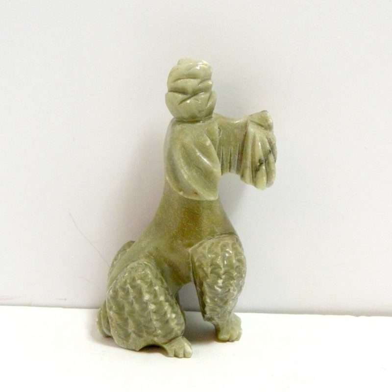 Vintage Carved Soapstone Poodle Dog 2