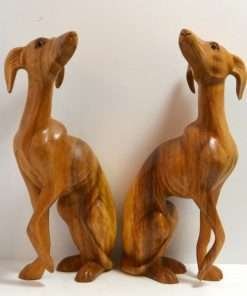Pair of Whippet Dog Figurines Front - Dog's Tale Collectibles