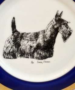 Porcelain Plate with Scottish Terrier Front 454 Small- Dog's Tale Collectibles