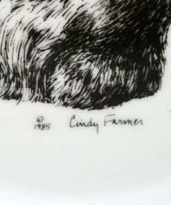 Porcelain Plate with Scottish Terrier Orignal- Dog's Tale Collectibles