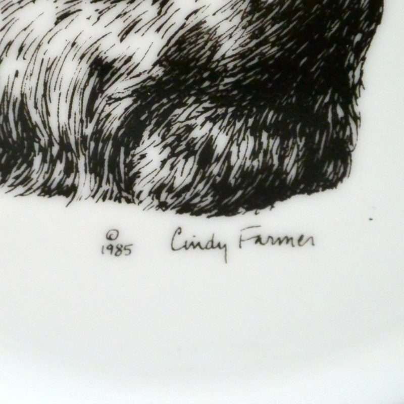 Porcelain Plate with Scottish Terrier Orignal- Dog's Tale Collectibles