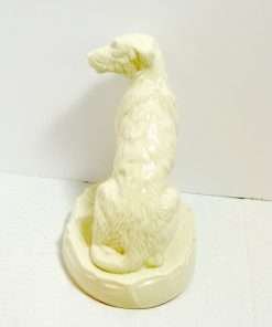 White Belleek Irish Wolfhound Dog Back 1- Dog's Tale Collectibles