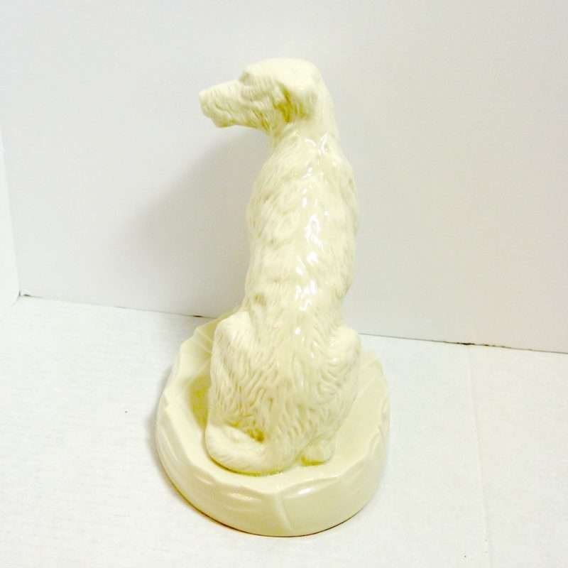 White Belleek Irish Wolfhound Dog Back 1- Dog's Tale Collectibles