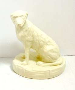White Belleek Irish Wolfhound Dog Side 1- Dog's Tale Collectibles