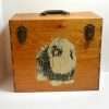 Vintage Oak Wood Dog Grooming Supply Carry Box c. 1930